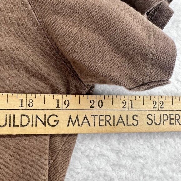 Life is Good Shirt Womens Size Medium Classic Fit Brown V Neck Beach Umbrella - Picture 7 of 8